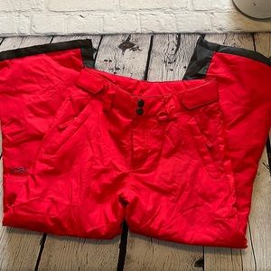 TSLA Kid's High Performance snow pants red with gray accent size 8